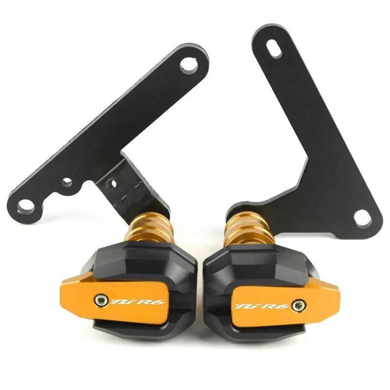 Motorrad Crash Schieberegler Für Yama-ha YZF-R6 YZFR6 2021 2020 2019 2018 2017 Motorrad-Absturzsicherung Rahmenschieber Verkleidungsschutz Crash Pad Protector(Gold) von SXQPOCAR