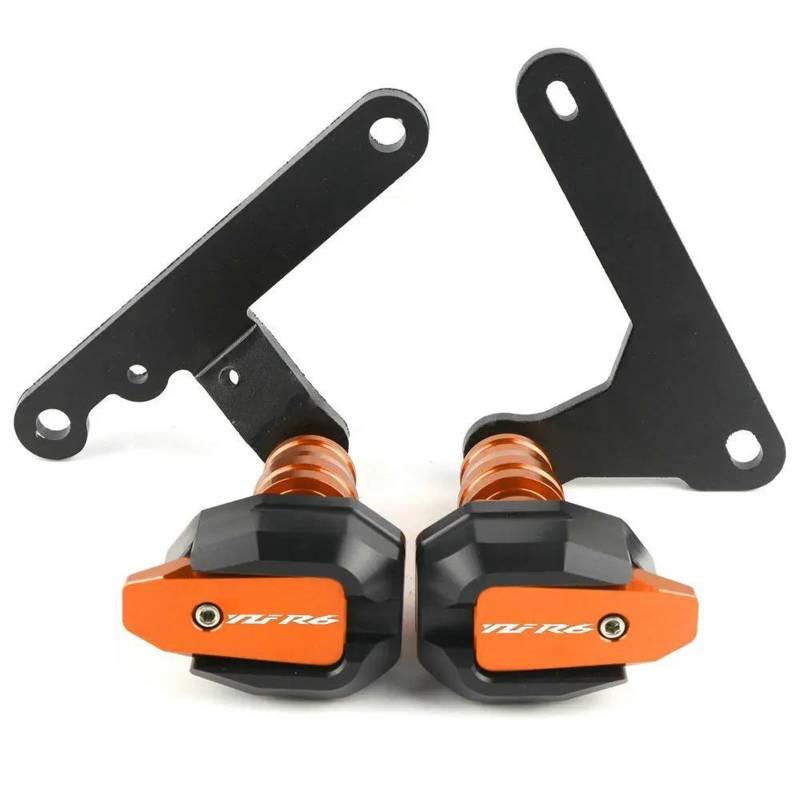 Motorrad Crash Schieberegler Für Yama-ha YZF-R6 YZFR6 2021 2020 2019 2018 2017 Motorrad-Absturzsicherung Rahmenschieber Verkleidungsschutz Crash Pad Protector(Orange) von SXQPOCAR