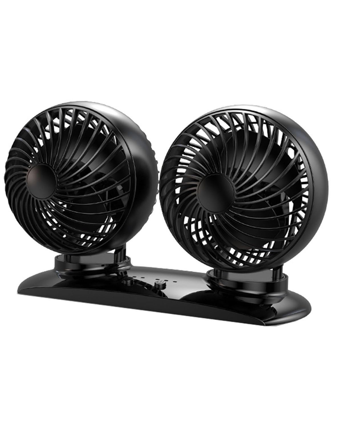 Auto Ventilator Doppelkopf 12V 24V Autolüfter USB-Anschluss Kühlfunktion KFZ Lüfter(Black) von SXXJVES