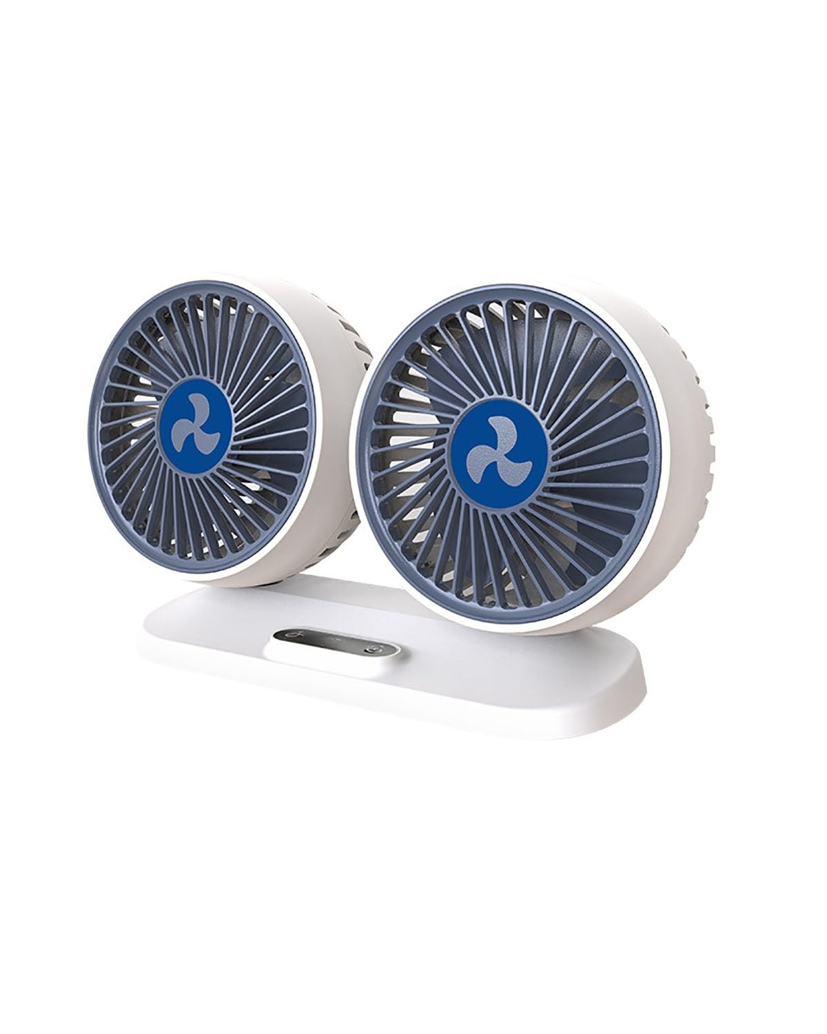Auto Ventilator Doppelkopf 12V 24V Autolüfter USB-Anschluss Kühlfunktion KFZ Lüfter(ST-201 White) von SXXJVES