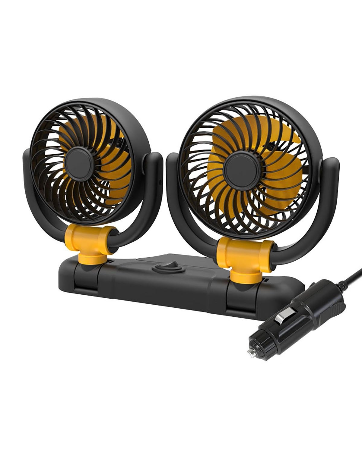 Auto Ventilator Doppelkopf Faltbarer 12V 24V USB-Anschluss Autolüfter Für Sommer KFZ Lüfter(12V Model 9934B) von SXXJVES