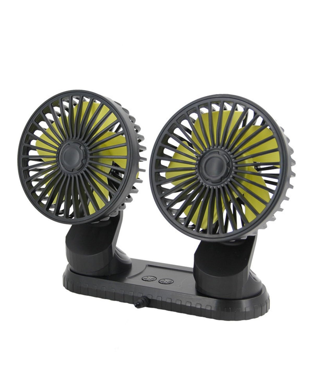 Auto Ventilator Sommer Doppelkopf 12V 24V Universeller Autolüfter USB-Anschluss KFZ Lüfter(Black Double Head 8424) von SXXJVES