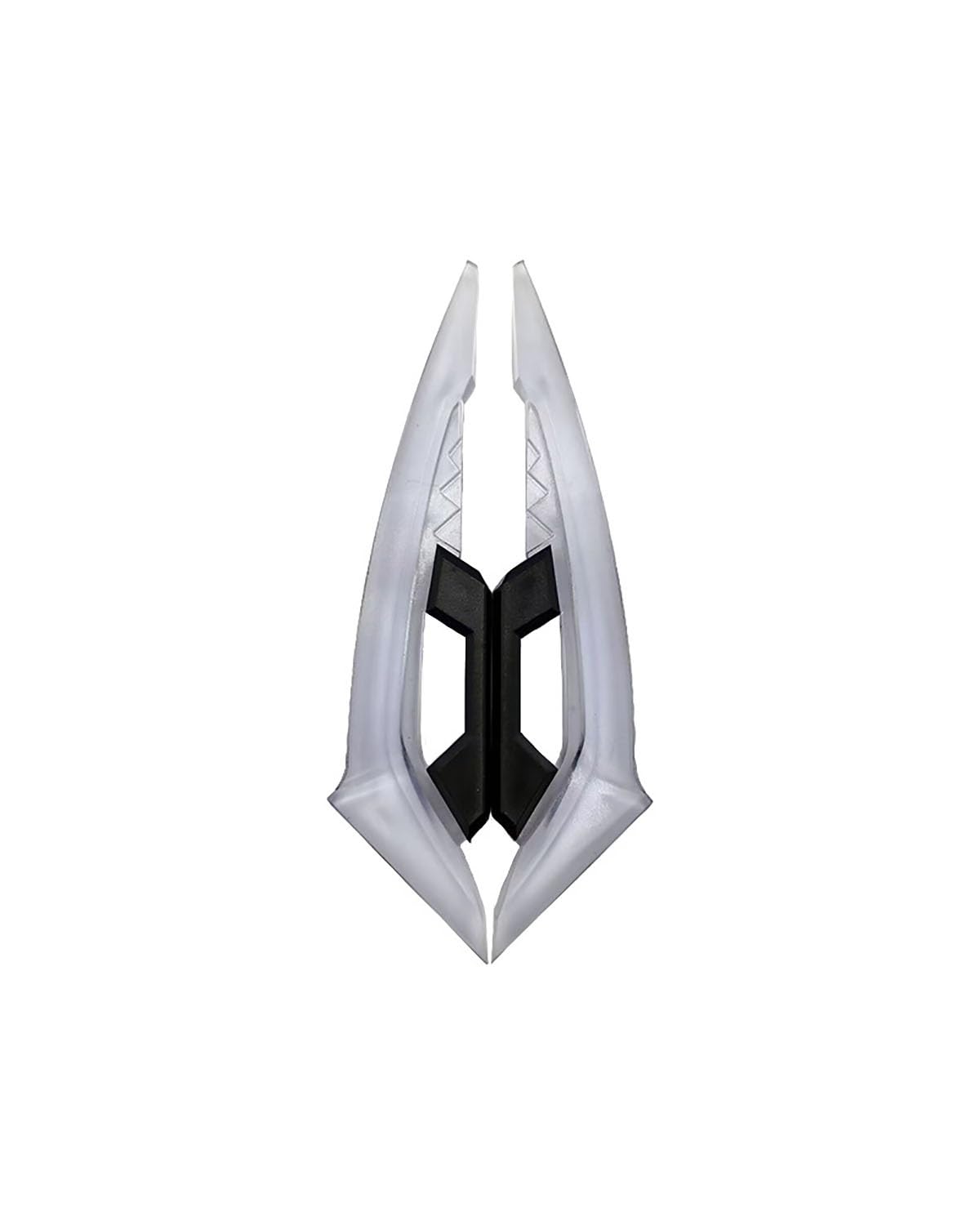 Motorrad-Winglets Universal Motorräder Körper Dekoration Aufkleber Seite Spoiler Klaue Geformt Seite Spoiler Motorradspoiler(Silver) von SXXJVES