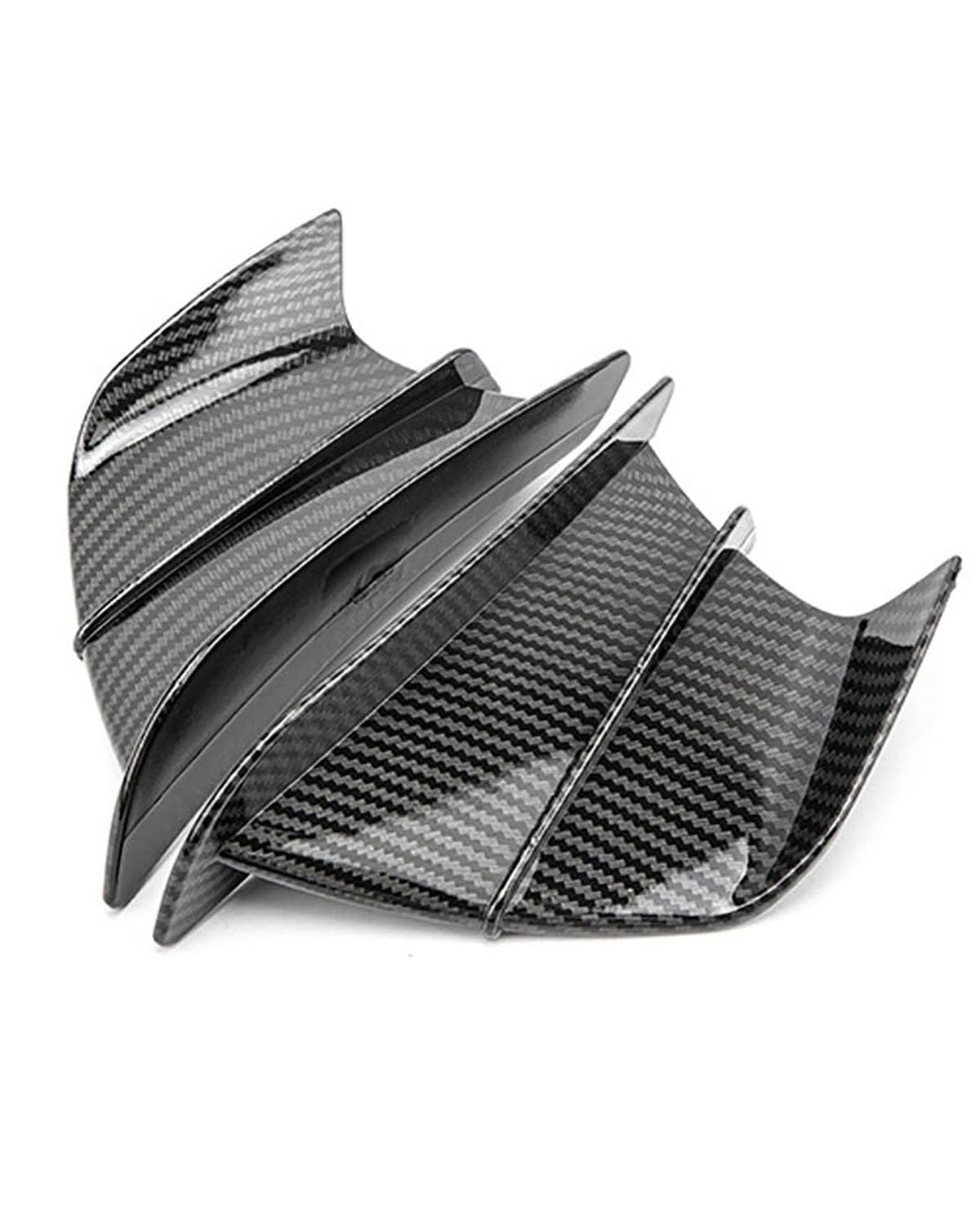 Motorrad-Winglets Universal Motorräder Modifizierten Kohlenstoff-Faser Feste Wind Power Komponente Spoiler Intake Flügel Klebstoff Typ Motorradspoiler(Bright Black Carbon Fiber Pattern) von SXXJVES