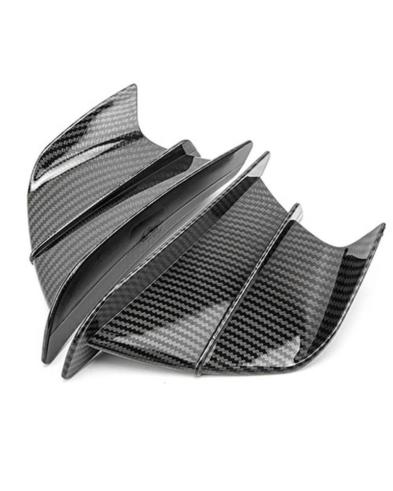 Motorrad-Winglets Universal Motorräder Modifizierten Kohlenstoff-Faser Feste Wind Power Komponente Spoiler Intake Flügel Klebstoff Typ Motorradspoiler(Bright Black Carbon Fiber Pattern) von SXXJVES