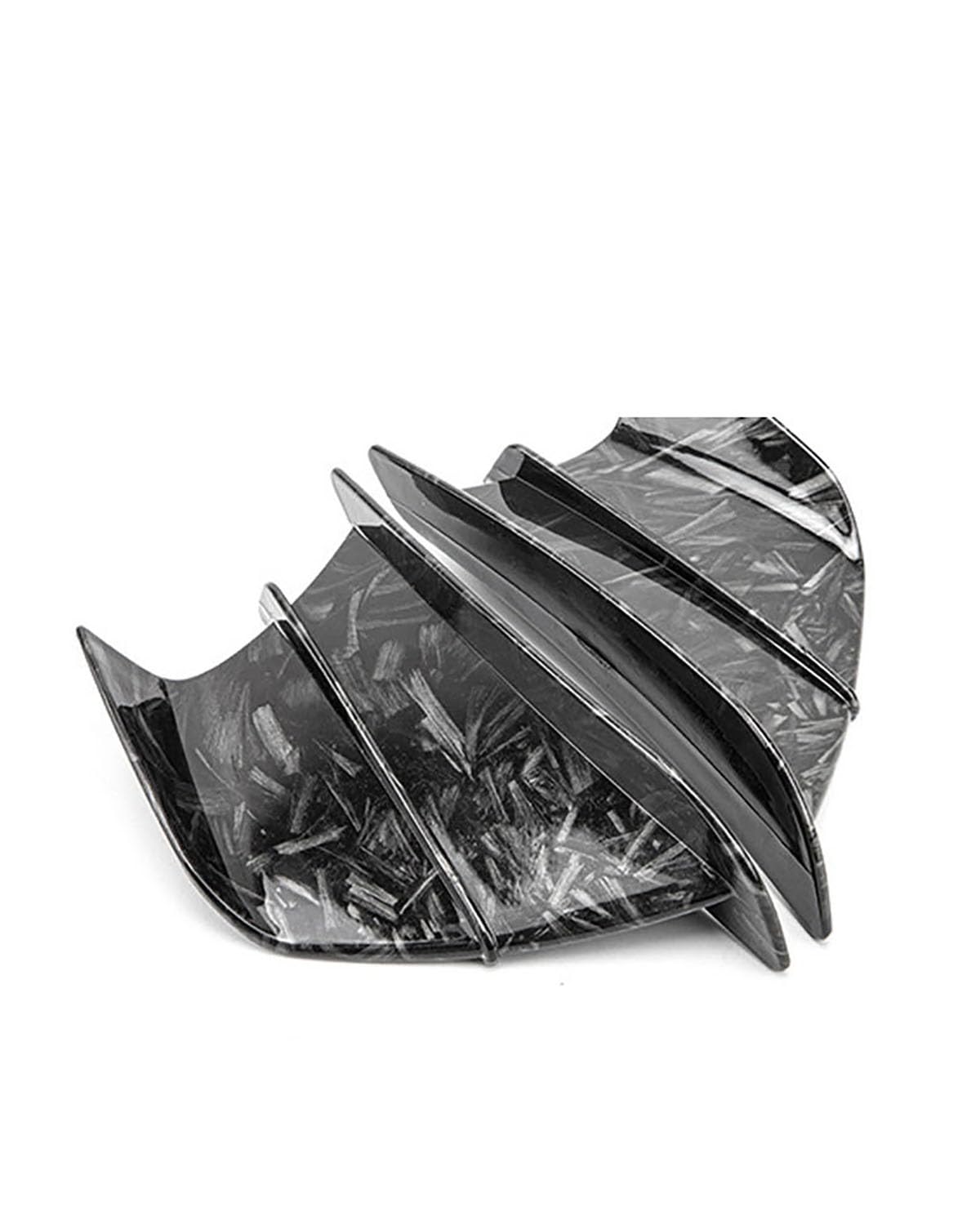 Motorrad-Winglets Universal Motorräder Modifizierten Kohlenstoff-Faser Feste Wind Power Komponente Spoiler Intake Flügel Klebstoff Typ Motorradspoiler(Bright Black forging Pattern) von SXXJVES