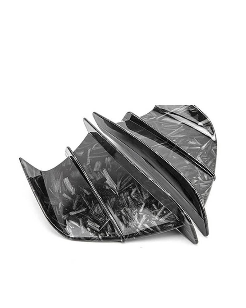 Motorrad-Winglets Universal Motorräder Modifizierten Kohlenstoff-Faser Feste Wind Power Komponente Spoiler Intake Flügel Klebstoff Typ Motorradspoiler(Bright Black forging Pattern) von SXXJVES