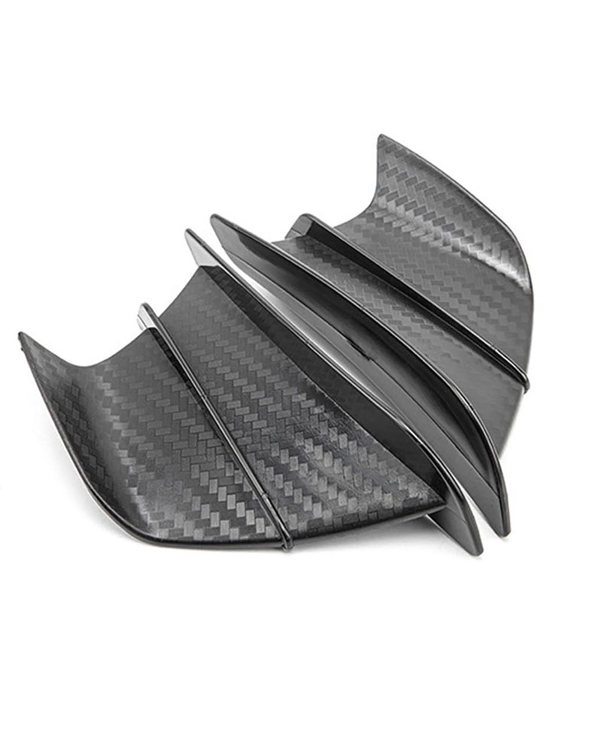 Motorrad-Winglets Universal Motorräder Modifizierten Kohlenstoff-Faser Feste Wind Power Komponente Spoiler Intake Flügel Klebstoff Typ Motorradspoiler(Matte Black Carbon Fiber Pattern) von SXXJVES
