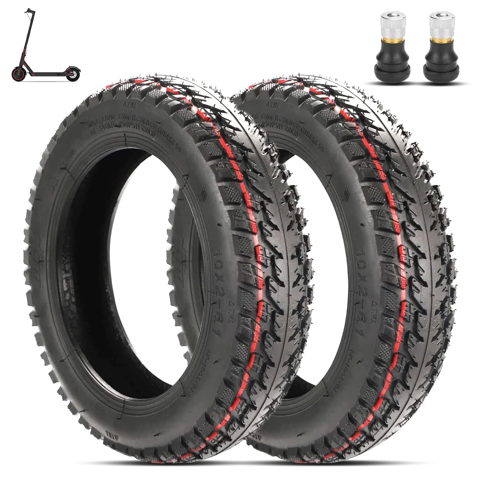 SYACHI 10 Zoll Scooter Reifen,10 x 2-6.1 Selbstreparierende Tubeless Reifen, Vorne/Hinten Roller Verdicktreifen, Reifen für M365/Pro/Pro2/1S/ Xiaomi/Lite Elektroroller, Ersatzreifen 2 Packung SYACHI 10 Zoll Scooter Reifen,10 x 2-6.1 Selbstreparierende Tubeless Reifen, Vorne/Hinten Roller Verdicktreifen, Reifen für M365/Pro/Pro2/1S/ Xiaomi/Lite Elektroroller, Ersatzreifen 2 Packung von SYACHI