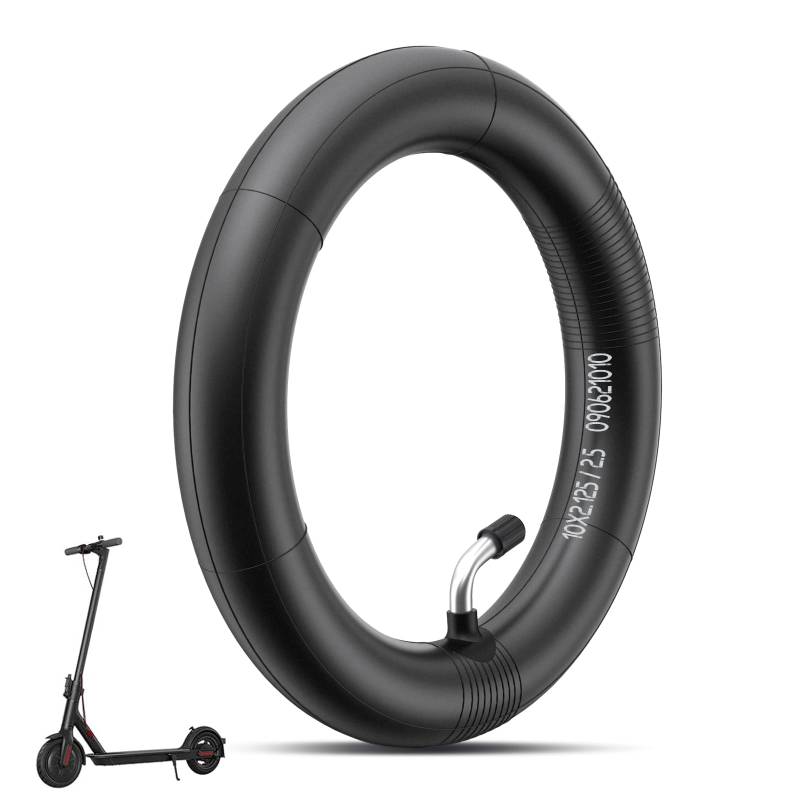 SYACHI 10x2/2.125/2.5 E Scooter Schlauch Verdicktes, 10 Zoll E Scooter Ersatzschlauch mit Silbernes Ventil, Extra Dicker Innenschlauch e Scooter, Nicht Leicht Auslaufend, 1 Stück von SYACHI