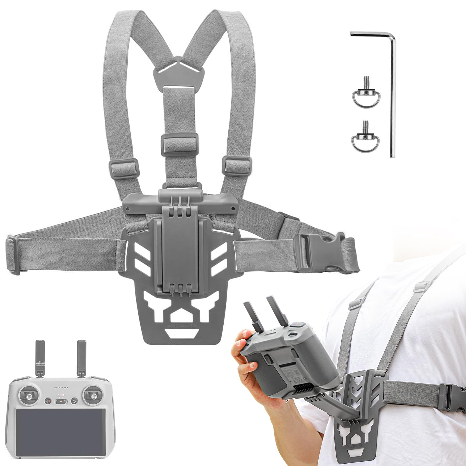 SYACHI RC Controller Umhängeband, Brustgurt-Halterung für DJl RC PRO/RC 2/1, Fernbedienungshalterung,Brustband, Gürtelhalterung für DJI RC Pro/RC 2/1 (DJl RC 2/1) von SYACHI