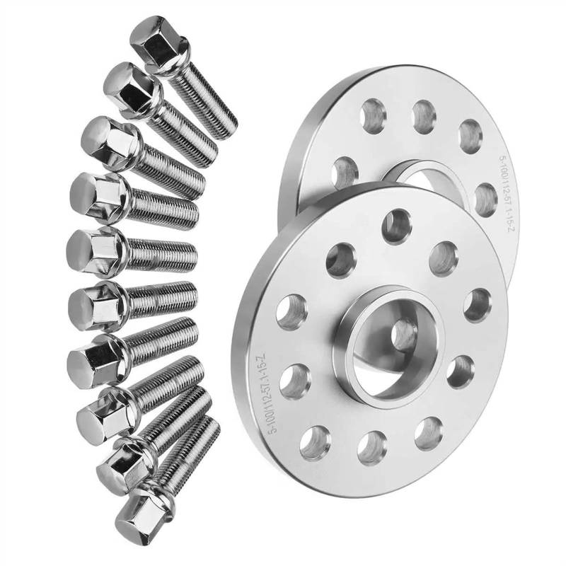Auto Spurverbreiterung Kompatibel Mit VW Für Passat 1990-2008 2009 2010 2011 2012 2013 2014 2 Stück 15 Mm Auto-Radzentrier-Radabstandshalter CB 57,1 Mm PCD 5 X 100/5 X 112 von SYBLW