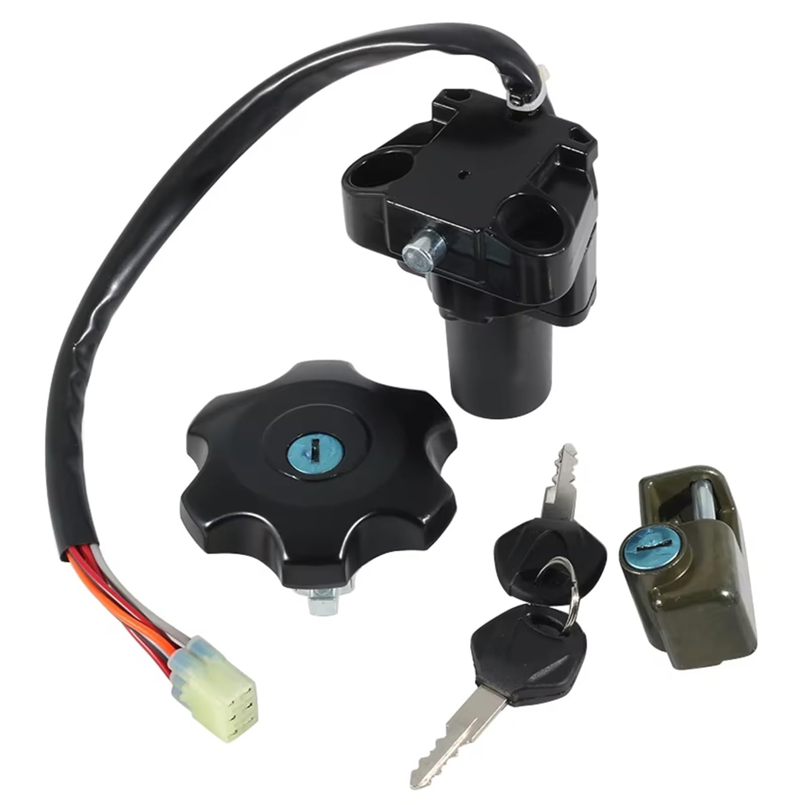 Ersatz Zündschlüssel Set Kompatibel Mit Suzuki Für DR650 Für DR650SE 1996–2022 OEM: 37000–04810 37000–04811 Motorrad-Zündschloss-Sperrschlüssel, Tankdeckel-Abdeckung, Anzugsteile von SYBLW