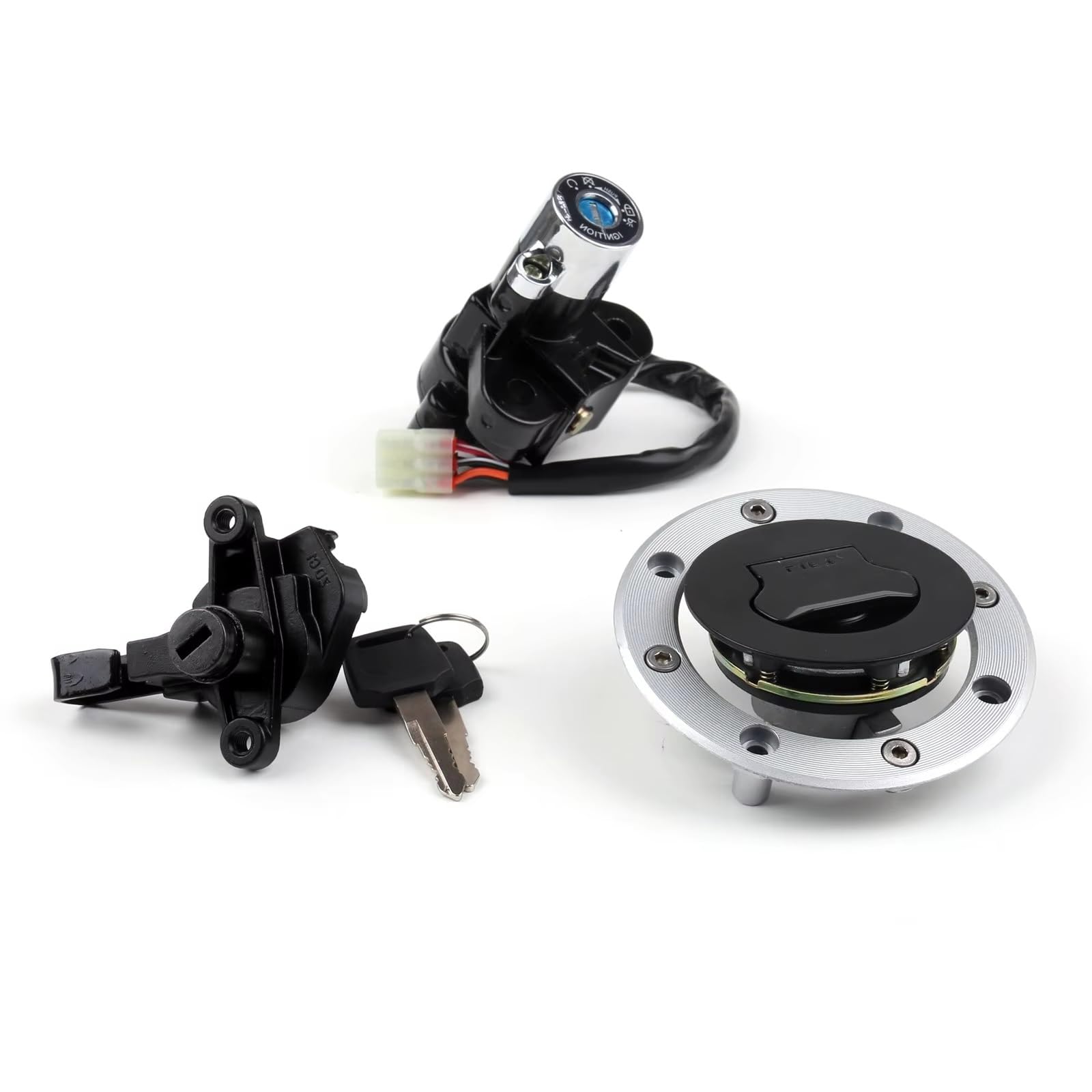 Ersatz Zündschlüssel Set Kompatibel Mit Suzuki Für GSF1200 Für Bandit 1997 1998 1999 2000 2001 2002 2003 2004 2005 Zündschloss, Tankdeckel, Schlüsselschloss-Set Ersatz Zündschlüssel Set Kompatibel Mit Suzuki Für GSF1200 Für Bandit 1997 1998 1999 2000 2001 2002 2003 2004 2005 Zündschloss, Tankdeckel, Schlüsselschloss-Set von SYBLW