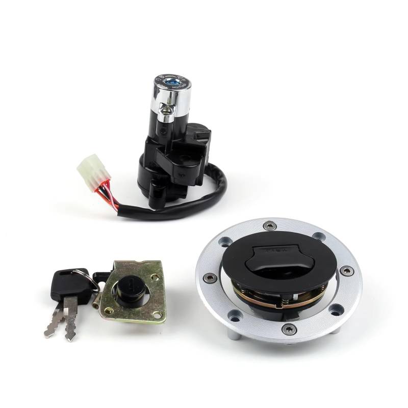 Ersatz Zündschlüssel Set Kompatibel Mit Suzuki Für GSX-R600 1997 1998 1999 2000 Für GSX-R750 1993 1994 1995-1999 Zündschloss Gas Benzin Tankdeckel Schlüsselschloss Set von SYBLW