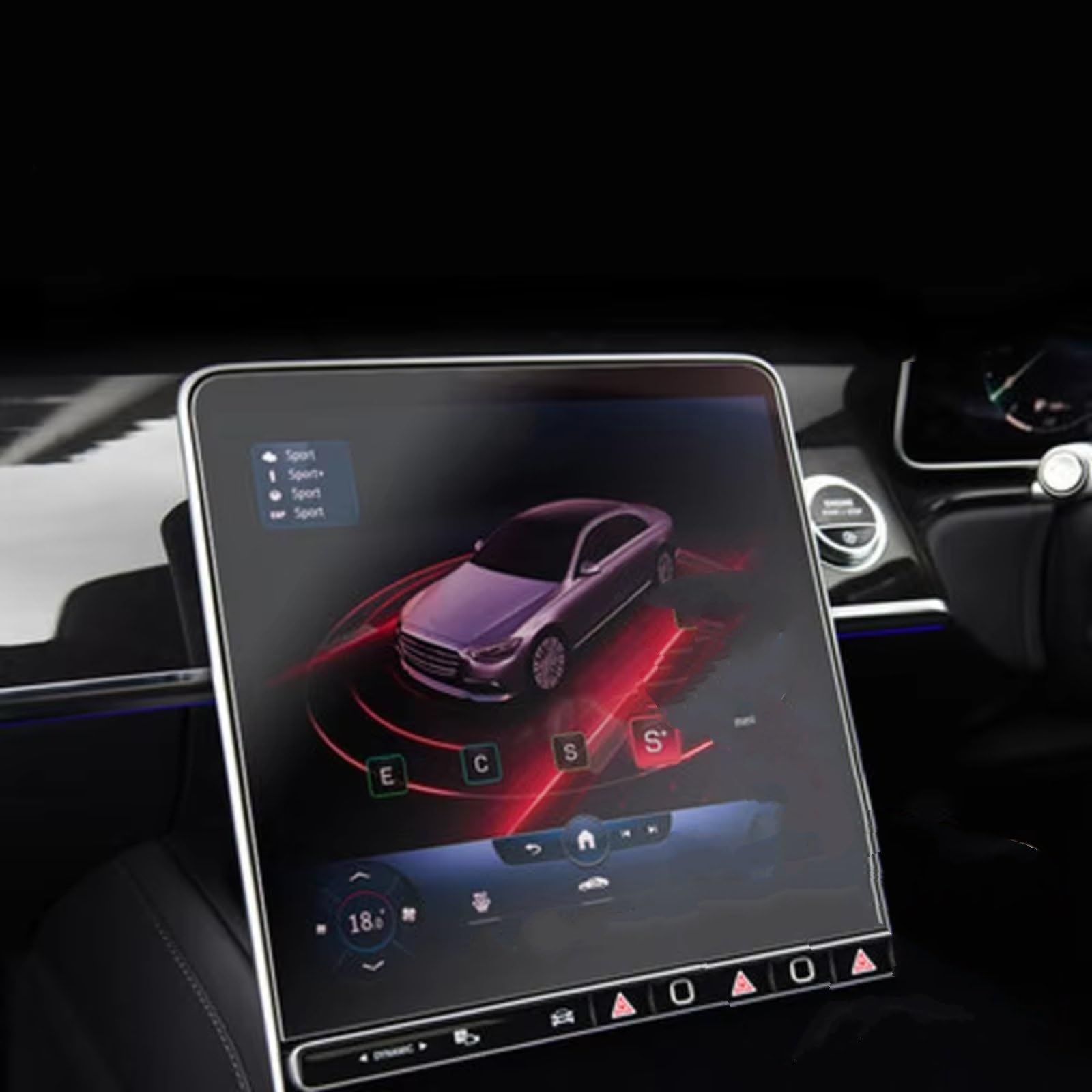 Kompatibel Mit Benz Für S-Class W223 2021, Auto-Displayschutz Aus Gehärtetem Glas, 12,8 Zoll, Auto-Navigation, Navigations-Displayschutzfolie Navigation Schutzfolie(GPS) von SYBLW