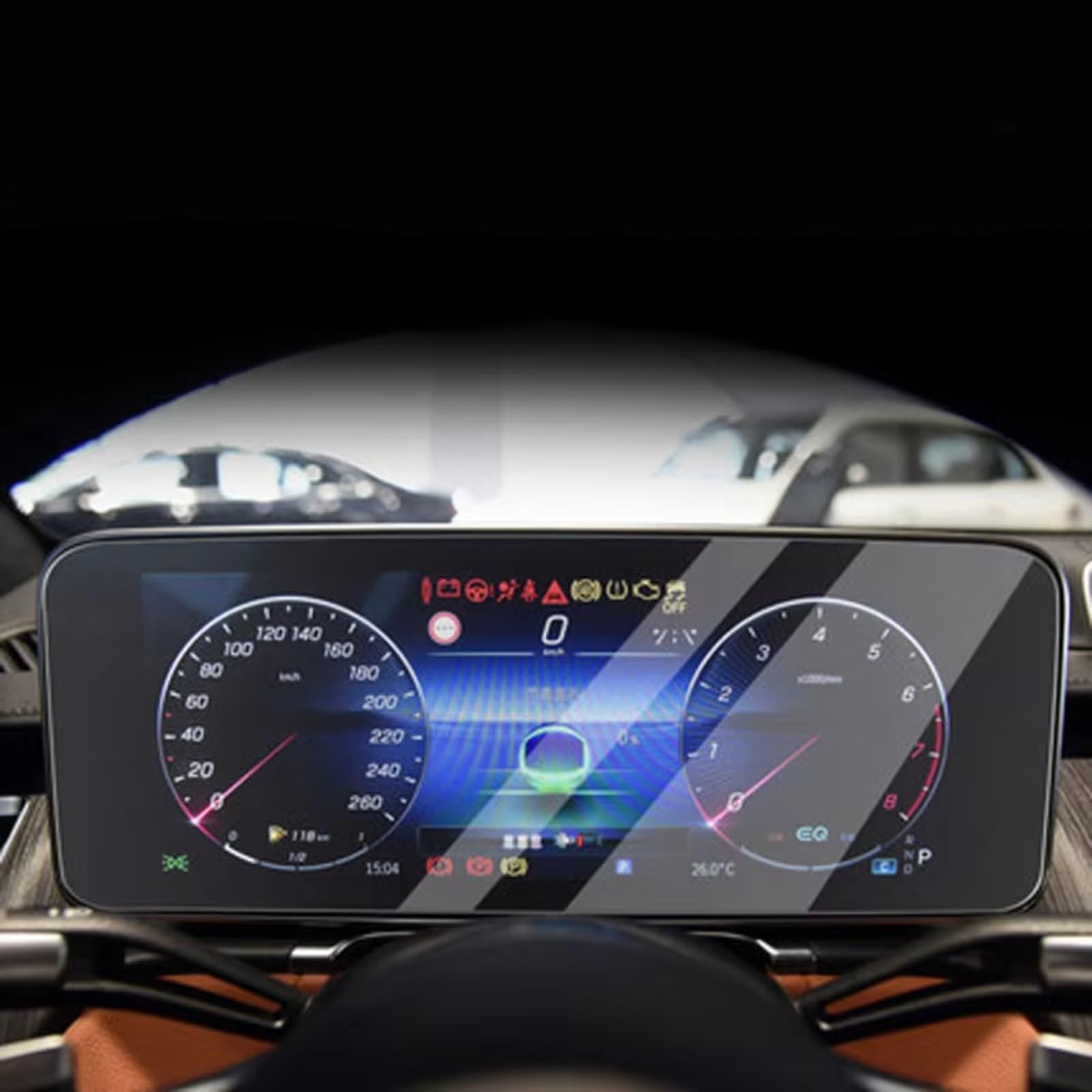 Kompatibel Mit Benz Für S-Class W223 2021, Auto-Displayschutz Aus Gehärtetem Glas, 12,8 Zoll, Auto-Navigation, Navigations-Displayschutzfolie Navigation Schutzfolie(Instrument) von SYBLW