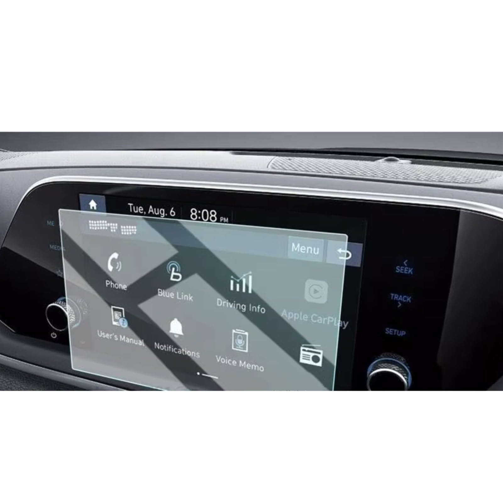 Kompatibel Mit Hyundai Für Sonata 2020 2021 2022, Auto-Infotainment, GPS-Konsole, Navigation, Gehärtetes Glas Navigation Schutzfolie(8 inch) von SYBLW