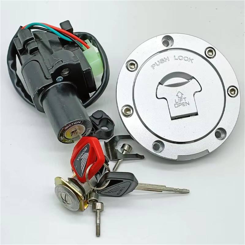 SYBLW Ersatz Zündschlüssel Set Kompatibel Mit CBR600 Für CBR600F Für PC35 1999 2000 2001 2002 2003 2004 2005 2006 Zündschalter Tankdeckel Für Sitzschlüsselschloss-Set 35010-MBW-600 von SYBLW