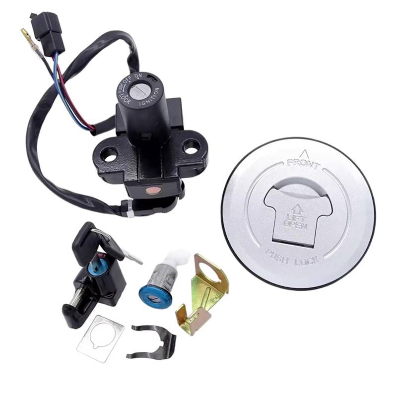 SYBLW Ersatz Zündschlüssel Set Kompatibel Mit CN250 Für Helix 1986 1987 1988–2007 1 Set Motorradschloss-Set Mit Zündschalter Tankdeckel-Abdeckungsschloss Motorrad 35010-KS4-711 von SYBLW
