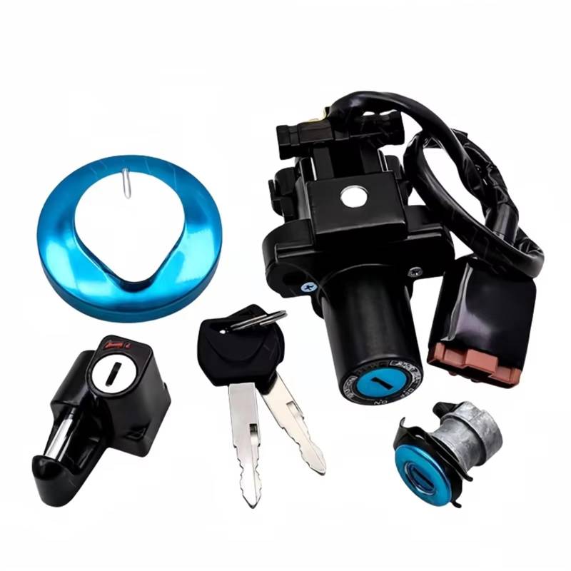SYBLW Ersatz Zündschlüssel Set Kompatibel Mit CRF250L Für CRF250LA Für CRF250 2013 2014 2015 2016 2017 2018 2019 2020 Motorrad-Zündschalter, Tankdeckel, Schlüsselschloss-Set von SYBLW