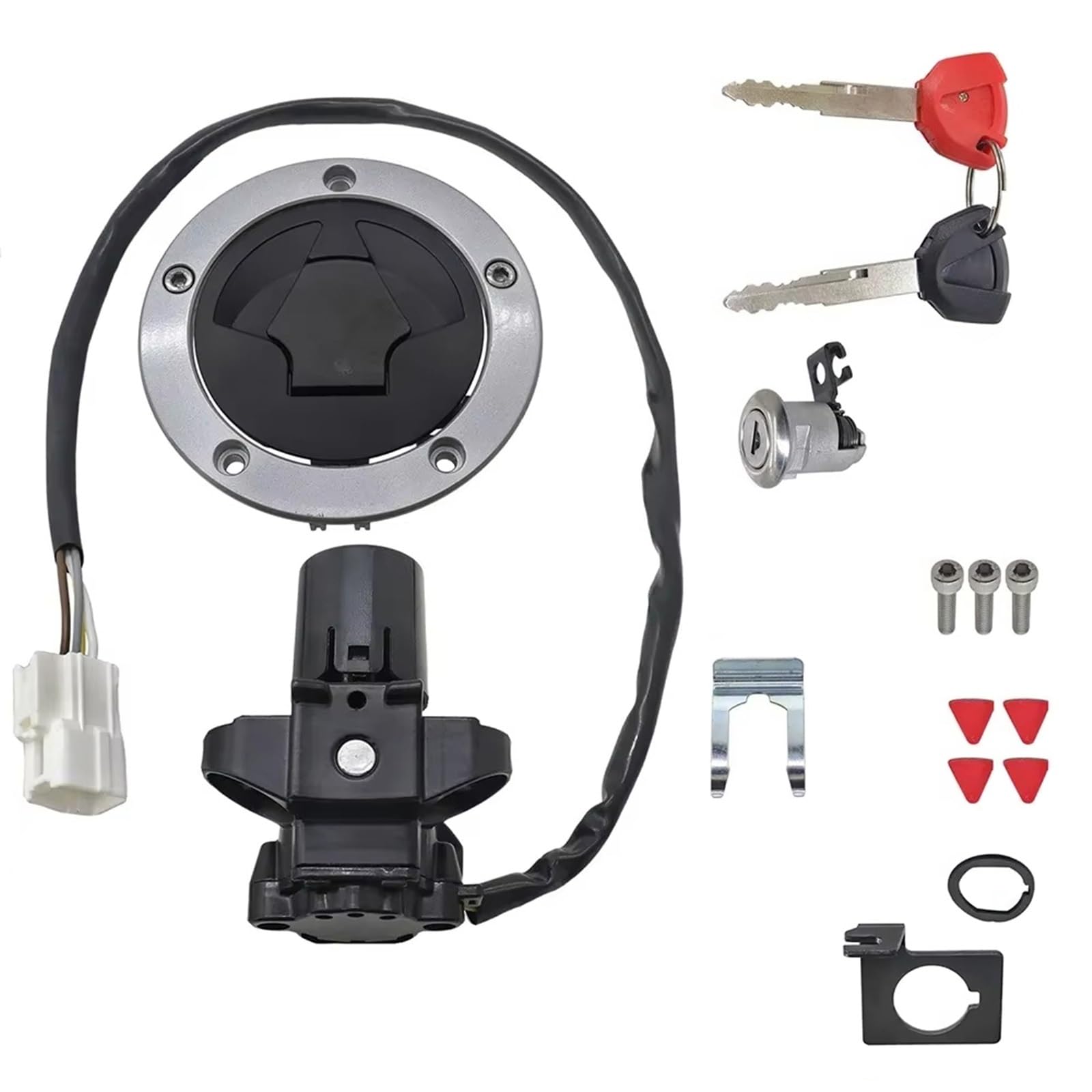SYBLW Ersatz Zündschlüssel Set Kompatibel Mit Für ZX1000 Für Z1000SX 2011 2012 2013 2014 2015 2016 Motorrad-Zündschalter-Tankdeckel-Schloss-Kit Mit Schlüssel SYBLW Ersatz Zündschlüssel Set Kompatibel Mit Für ZX1000 Für Z1000SX 2011 2012 2013 2014 2015 2016 Motorrad-Zündschalter-Tankdeckel-Schloss-Kit Mit Schlüssel von SYBLW
