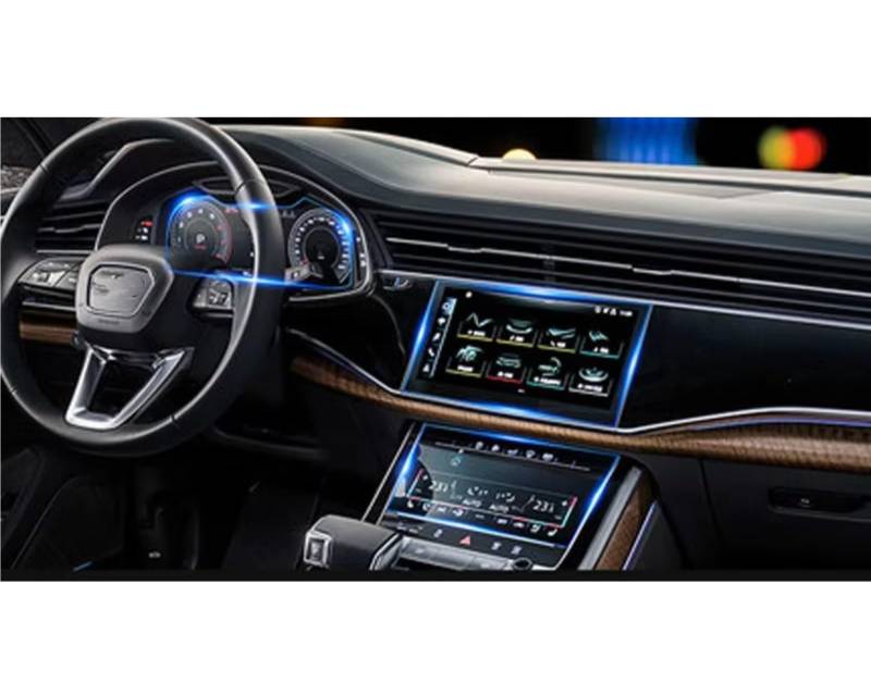 SYBLW Kompatibel Mit A6 C8 A7 2018 2019 2020, Auto-GPS-Navigation, Armaturenbrett-Bildschirm, Gehärtetes Glas, Displayschutzfolie, Stahl-Schutzfolie Navigation Schutzfolie(1 Set) von SYBLW