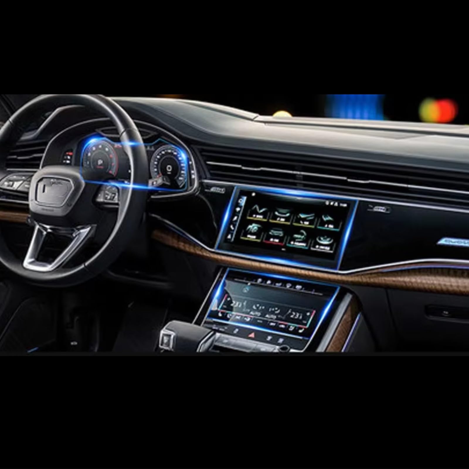 SYBLW Kompatibel Mit A6 C8 A7 2018 2019 2020, Autozubehör, GPS-Navigation, Kratzfeste Displayschutzfolie Aus Gehärtetem Glas Navigation Schutzfolie(color1) von SYBLW