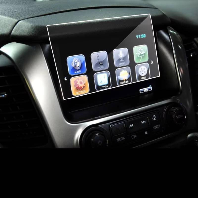 SYBLW Kompatibel Mit Chevrolet Für Suburban Für Tahoe 2015 2016 2017 2018 2019 Car Navigation Center Displayschutzfolie 8 Zoll Gehärtetes Glas Navigation Schutzfolie von SYBLW