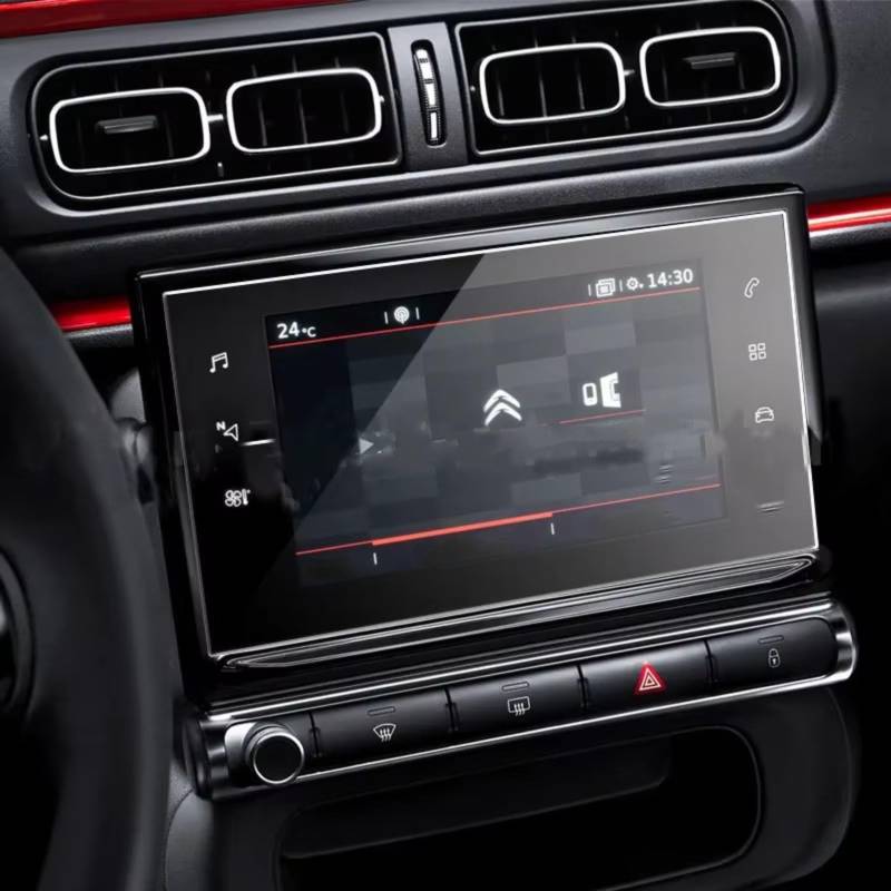SYBLW Kompatibel Mit Citroen Für Aircross C3 2016 2017 2018 2019 2020, Autozubehör, Innenraum, GPS-Navigation, Gehärtetes Glas, Displayschutzfolie Navigation Schutzfolie von SYBLW