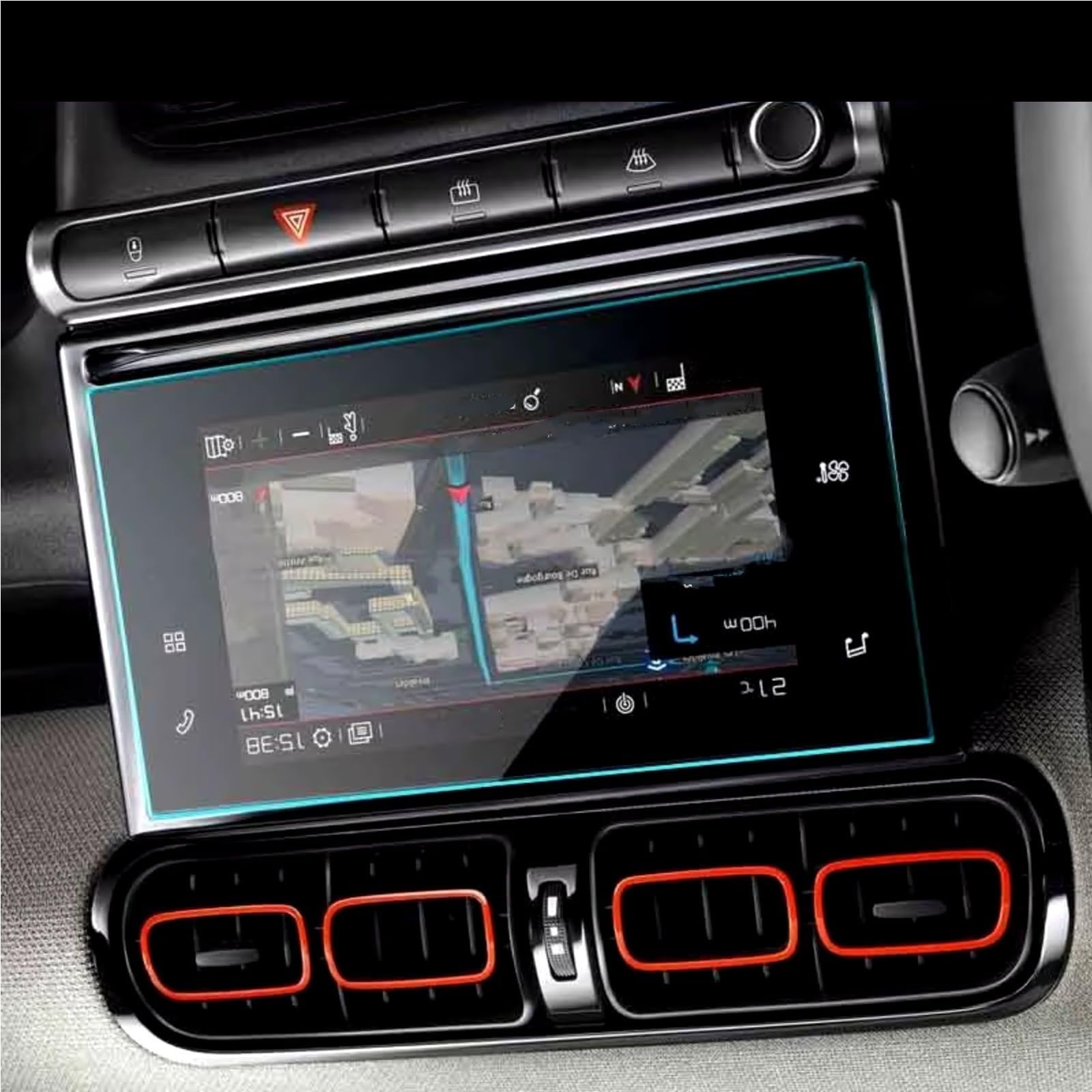 SYBLW Kompatibel Mit Citroen Für C3 Für Aircross 2021, Auto-Infotainment, GPS-Navigation, Kratzfester Displayschutz Aus Gehärtetem Glas Navigation Schutzfolie(198x112mm) von SYBLW