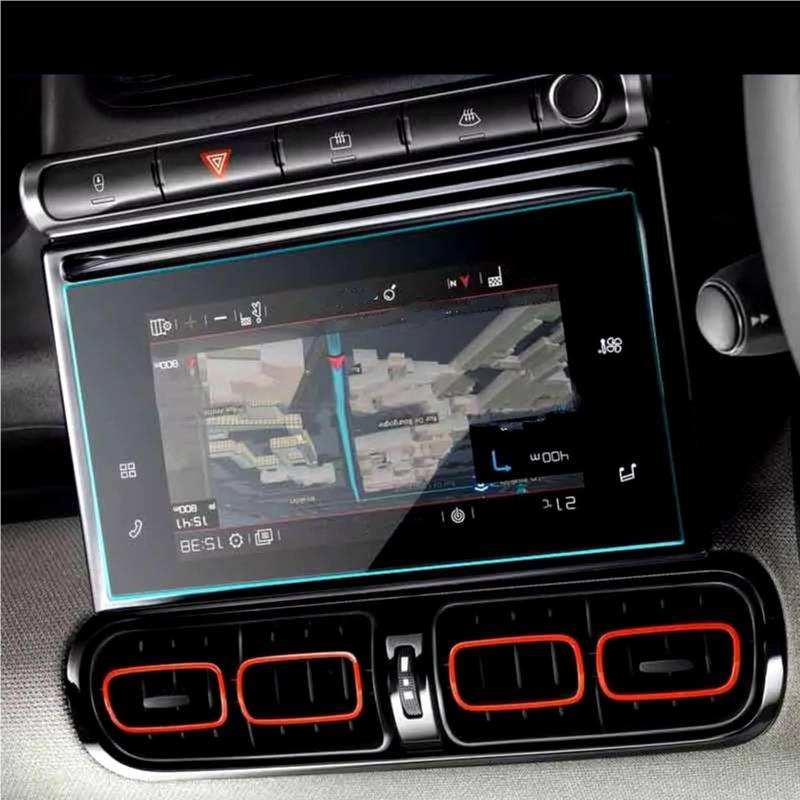 SYBLW Kompatibel Mit Citroen Für C3 Für Aircross 2021, Auto-Infotainment, GPS-Navigation, Kratzfester Displayschutz Aus Gehärtetem Glas Navigation Schutzfolie(198x112mm) von SYBLW