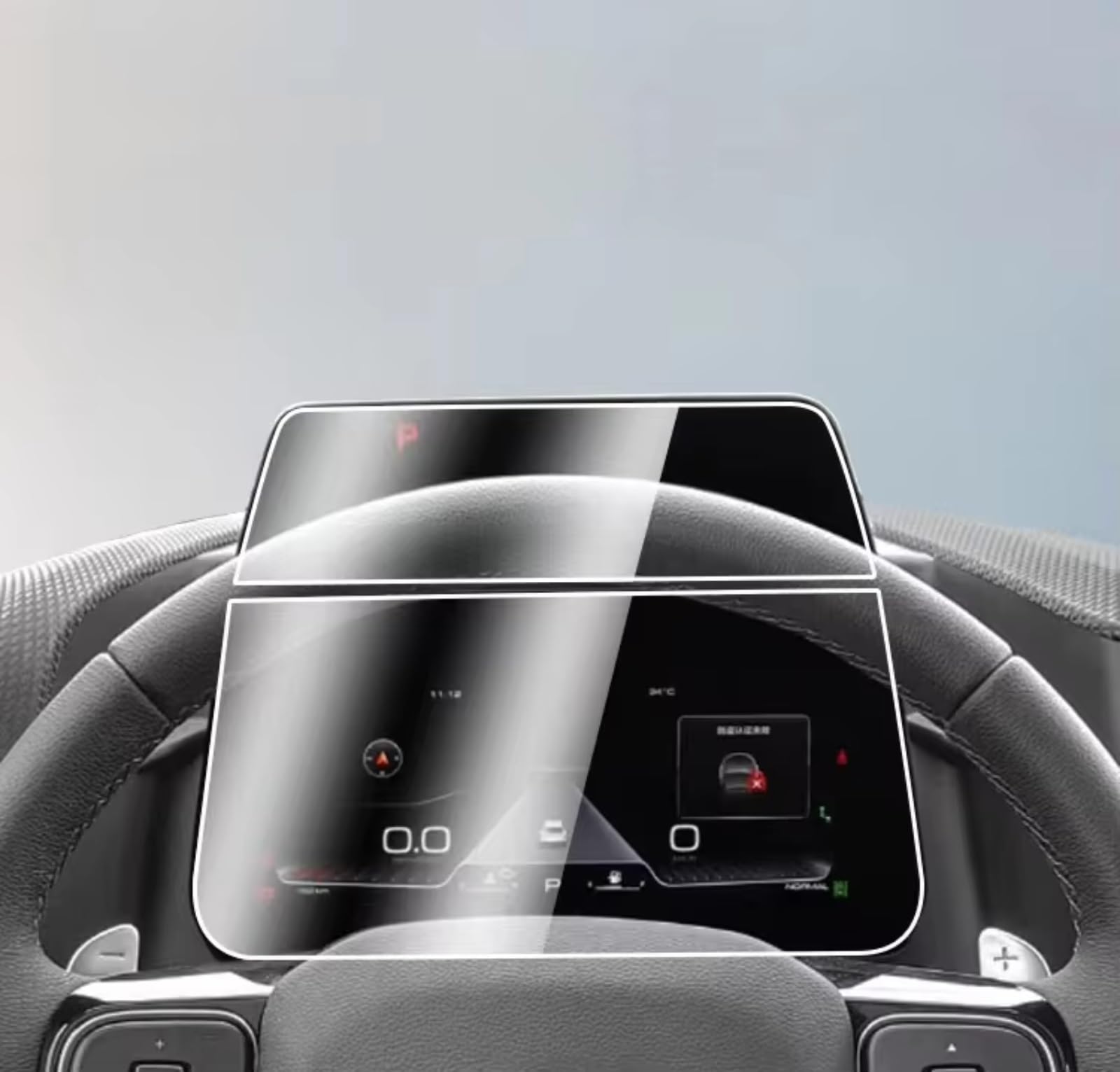 SYBLW Kompatibel Mit Haval Für Dargo X 2023, Gehärtetes Glas, Displayschutzfolie, Auto-GPS-Navigationscenter-Display Und TPU-Armaturenbrett Navigation Schutzfolie(Dashboard) von SYBLW