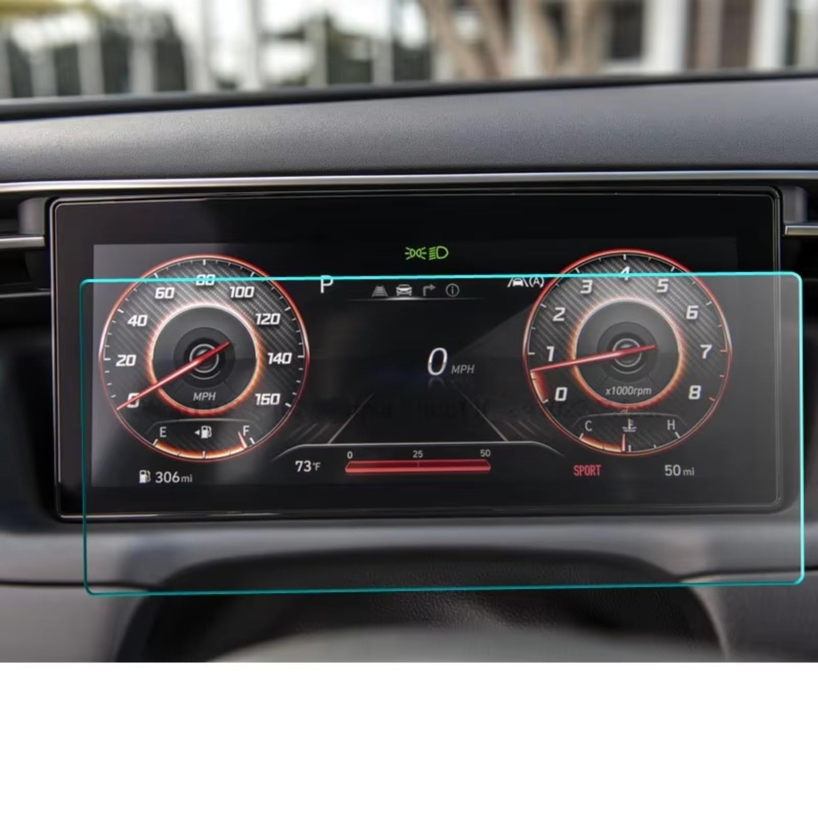 SYBLW Kompatibel Mit Hyundai Für Tucson NX4 2022 2023 Auto GPS LCD Navigation Display Zubehör Gehärtetes Glas Displayschutzfolie 8 Zoll Navigation Schutzfolie(Instrument) von SYBLW