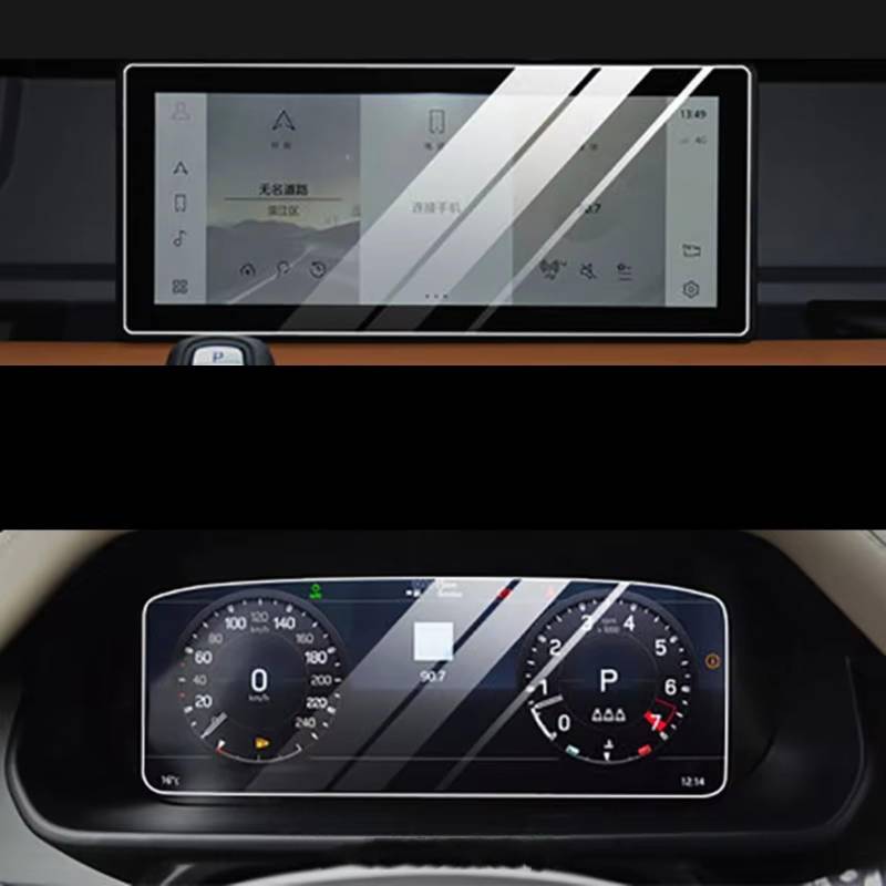 SYBLW Kompatibel Mit Land Für Rover Für Defender P400 HSE 2020 2021 Auto-Navigationsbildschirm AntiFingerprint Gehärtetes Glas Schutzfolie Navigation Schutzfolie(GPS and Instrument) von SYBLW