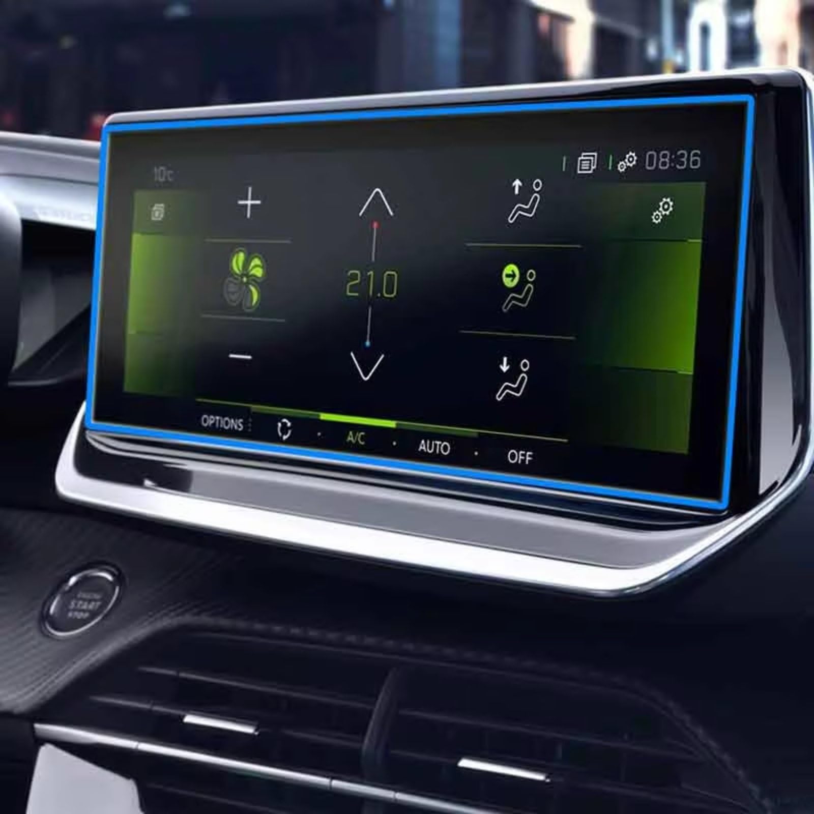 SYBLW Kompatibel Mit Peugeot Für 208 E208 2020 2021, Auto-Infotainment, GPS, Navigation, Medien, Gehärtetes Glas Navigation Schutzfolie(10.1 inch) von SYBLW