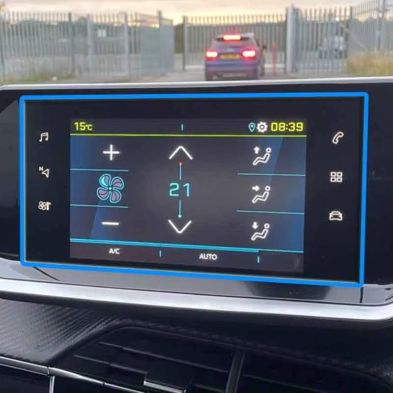SYBLW Kompatibel Mit Peugeot Für 208 E208 2020 2021, Auto-Infotainment, GPS, Navigation, Medien, Gehärtetes Glas Navigation Schutzfolie(7 inch) von SYBLW