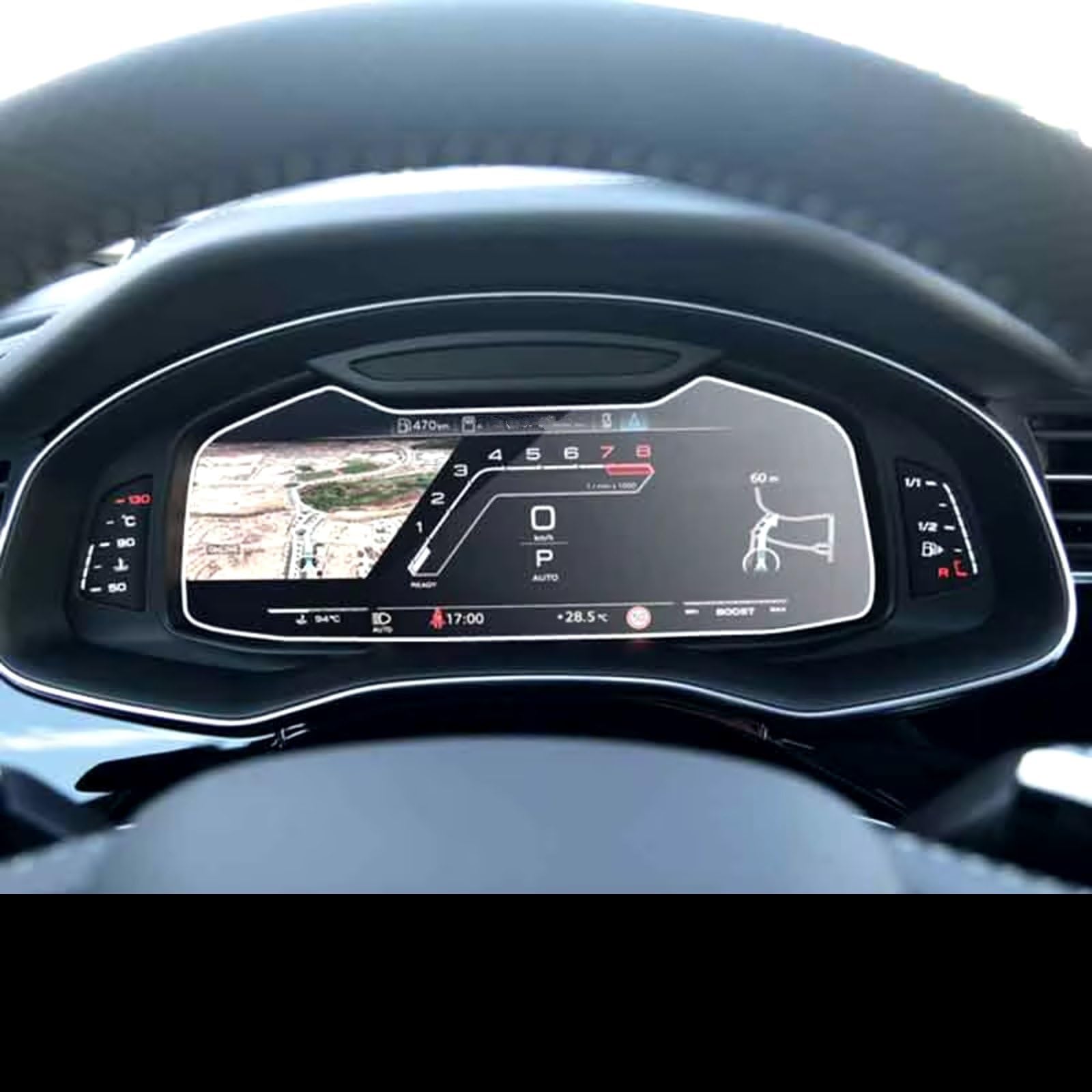 SYBLW Kompatibel Mit Q8 Für Q7 2020 2021, Auto-GPS-LCD-Armaturenbrett-Displayschutz, Auto-Navigation, Gehärtetes Glas, Displayschutzfolie Navigation Schutzfolie(Instrument) von SYBLW