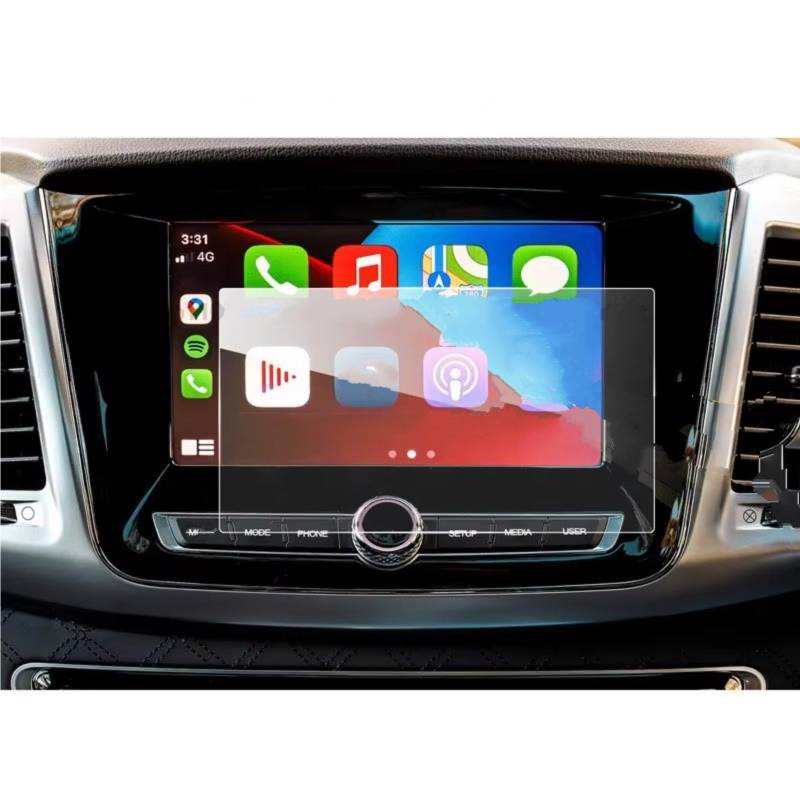SYBLW Kompatibel Mit SsangYong Für Musso 2019 2020 2021 2022 8 Zoll Auto-Infotainment-Navigationsbildschirm Anti-Fingerabdruck-Schutzfolie Aus Gehärtetem Glas Navigation Schutzfolie von SYBLW