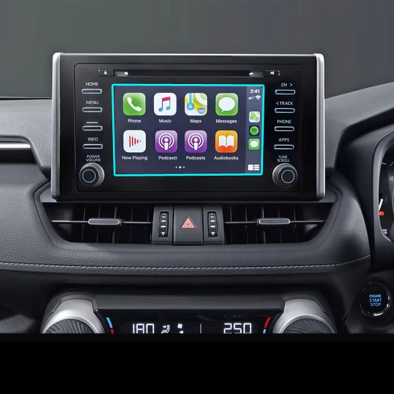 SYBLW Kompatibel Mit Toyota Für RAV4 5. 2019 2020 8 Zoll Zentralsteuerungsdisplay Autonavigation Gehärtetes Glas Displayschutzfolie Navigation Schutzfolie(7 inch) von SYBLW
