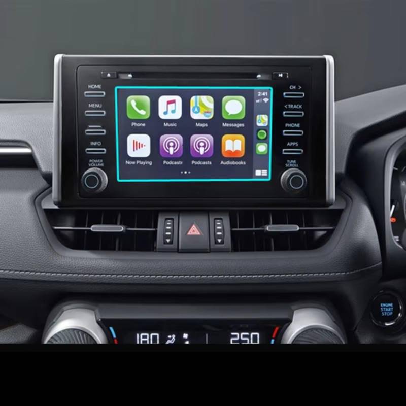 SYBLW Kompatibel Mit Toyota Für RAV4 5. 2019 2020 8 Zoll Zentralsteuerungsdisplay Autonavigation Gehärtetes Glas Displayschutzfolie Navigation Schutzfolie(7 inch) von SYBLW