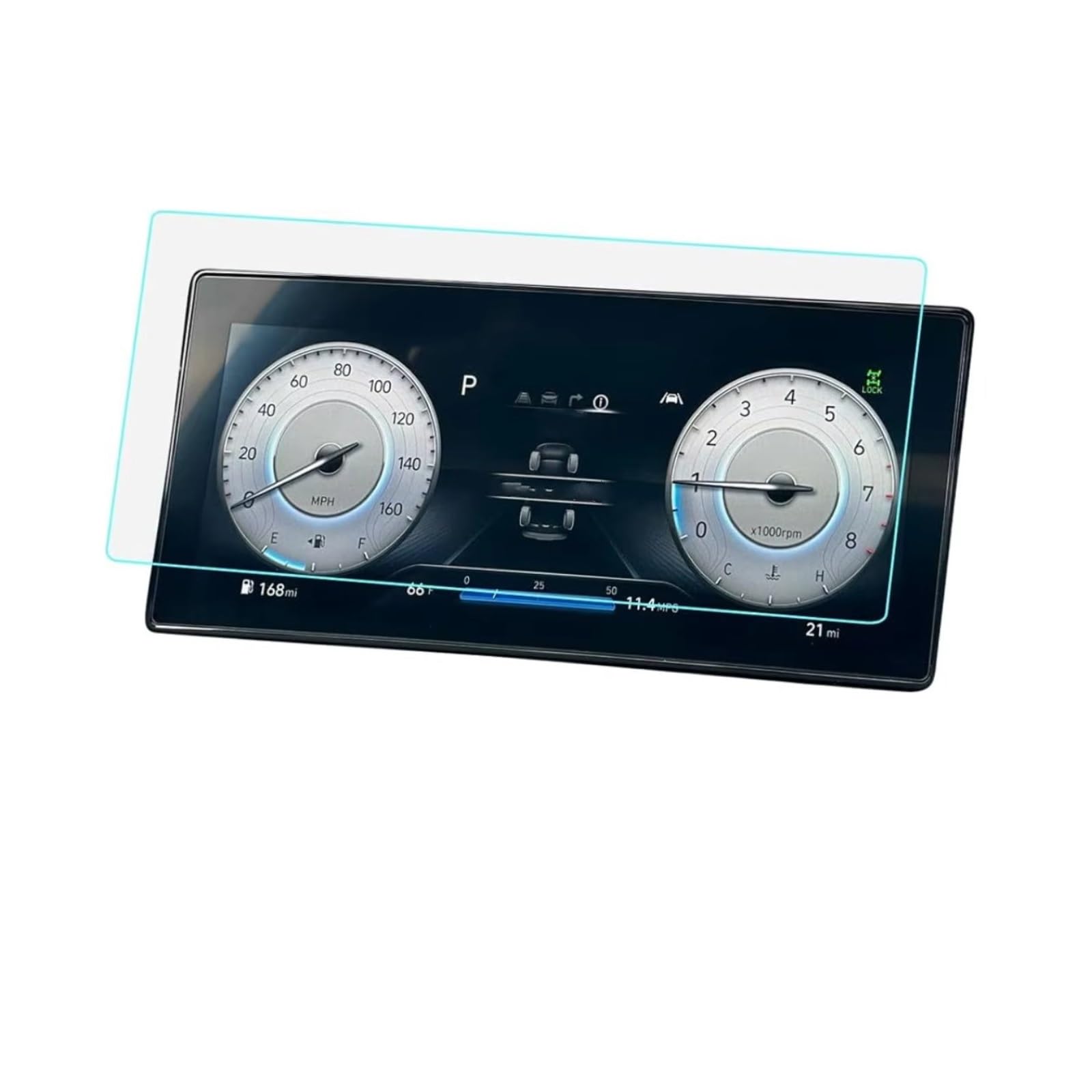 SYBLW Kompatibel mit Hyundai für Tucson 2022 2023 Auto 10,25 Zoll GPS-Navigation Schutzfolie LCD-Bildschirm Anti-Kratz-Schutzfolie aus gehärtetem Glas Navigation Schutzfolie(Dashboard) von SYBLW