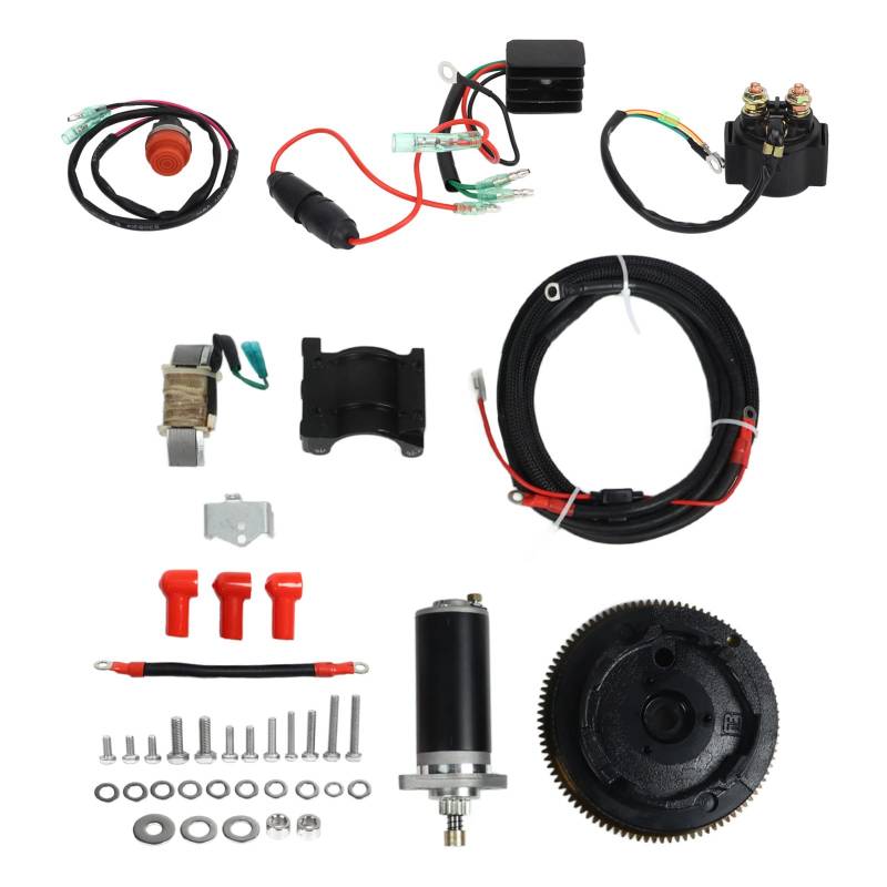 Außenbordmotor Elektromotor Startkit, 682 81800 12 Schwungrad Gleichrichter Relais Schalter Spulenkonvertierungskit für 2 Takt 15 PS Motoren von SYH&AQYE