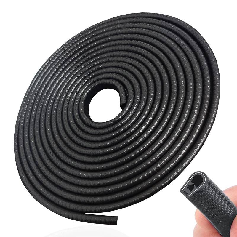 SYOAUTO 4M Autotür Kantenschutz Kein Kleber Kantenschutz Auto Universal Fit Schwarzer Gummi Bleche für Limousinen, LKW, SUV, ATV, UTV von SYOAUTO
