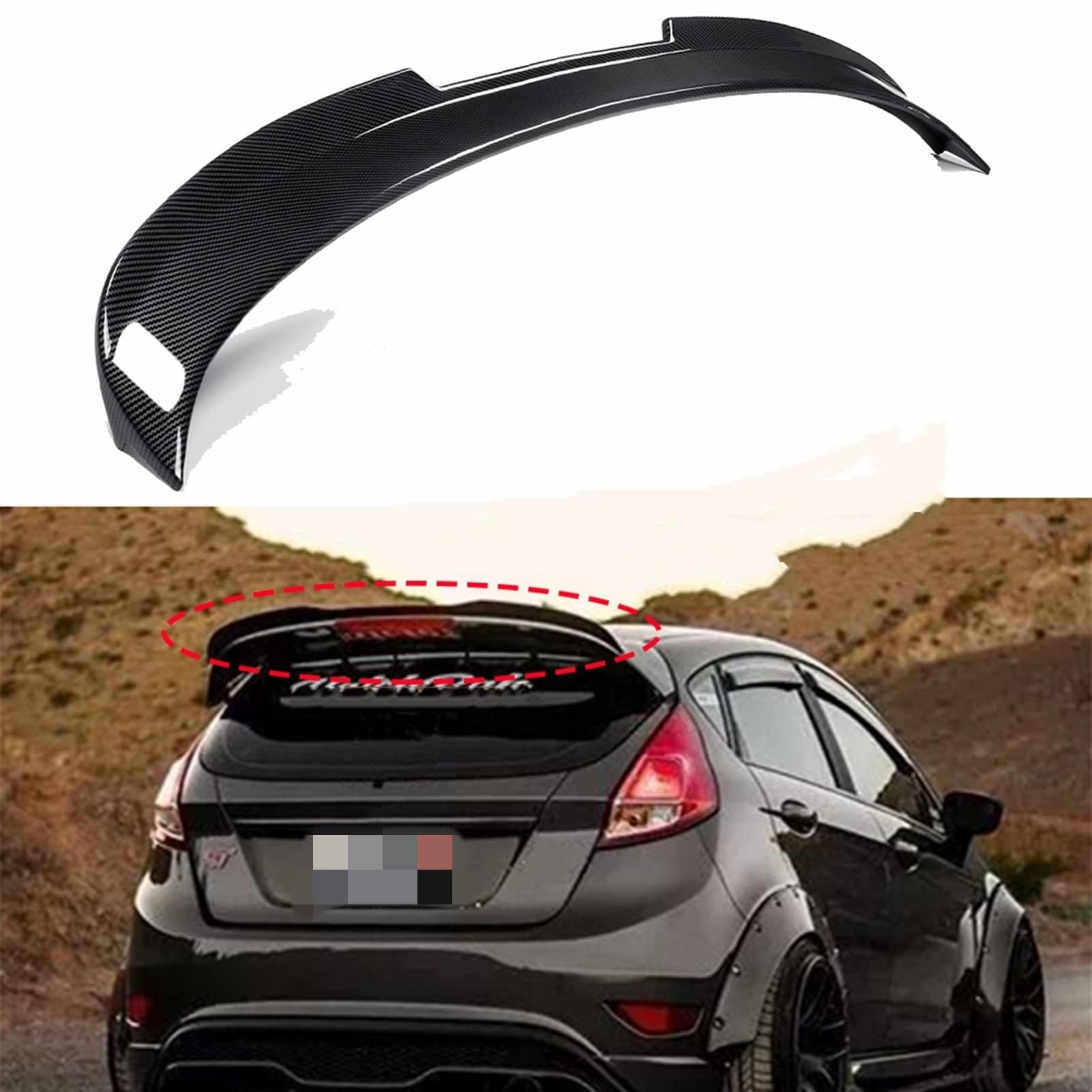 SYPPCH Auto Heckspoiler für Ford Fiesta MK6 MK7 MK7.5 MK8 ST 2002-2021, Kofferraumspoiler Heckflügel Lippe Dekoration Car Tuning Styling Zubehör in Schwarz, ABS-Material, Lackiert, Selbstklebend SYPPCH Auto Heckspoiler für Ford Fiesta MK6 MK7 MK7.5 MK8 ST 2002-2021, Kofferraumspoiler Heckflügel Lippe Dekoration Car Tuning Styling Zubehör in Schwarz, ABS-Material, Lackiert, Selbstklebend von SYPPCH