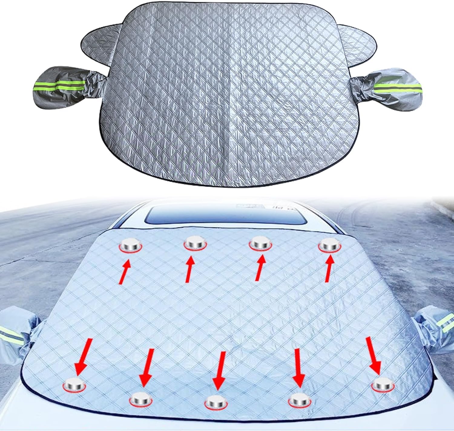 Frontscheibenabdeckung Winter für Skoda Scala Kamiq Octavia Combi Wagon, Winter Frostabdeckung Eisschutzfolie Frostschutz,A/148 * 116CM von SYPPCH