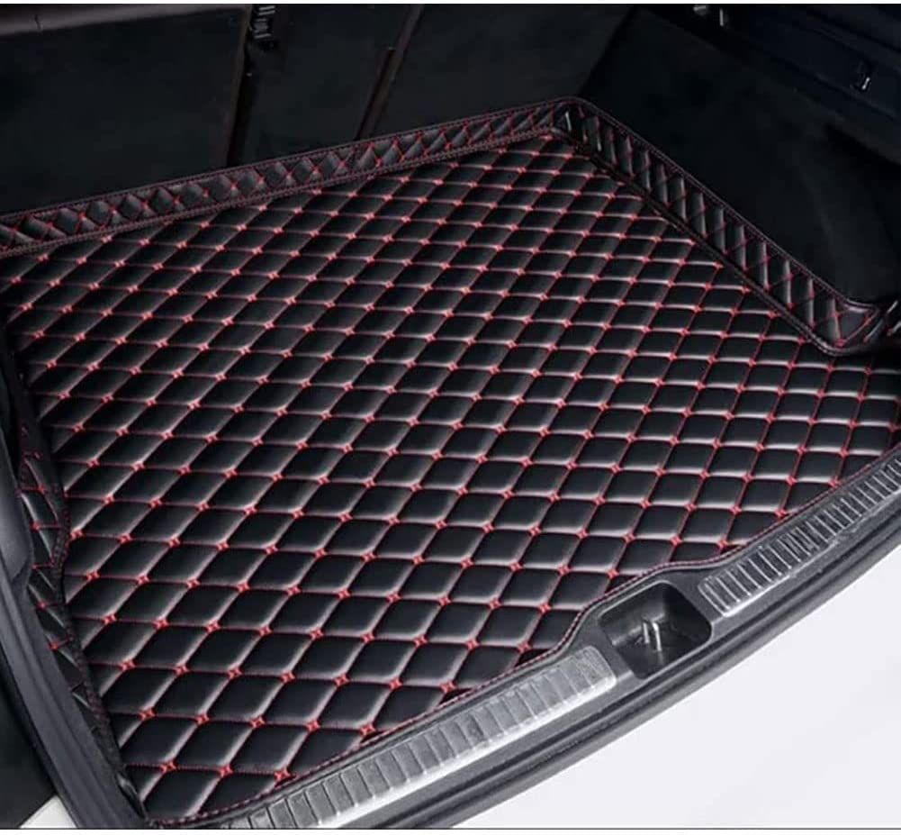 Kofferraummatte Auto Kofferraummatten für VW Arteon 2022, Künstlich Leder Schutzmatte rutschfest Wasserdicht Autozubehör,Black-Red von SYPPCH