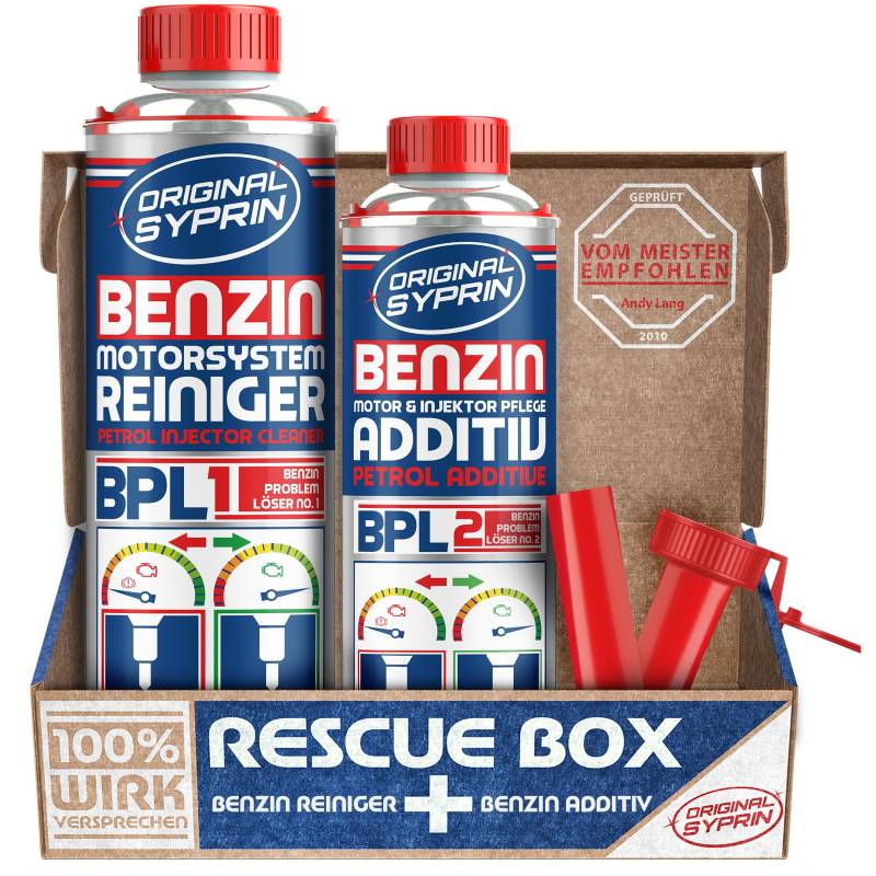 SYPRIN Benzin Reiniger und Additiv Bundle - Reinigung und Pflege der Injektoren sowie Ventilen - für Benzinmotoren - Motorsystemreiniger Set von SYPRIN