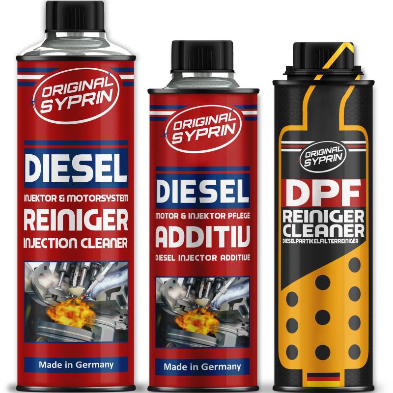 Original Syprin DPF Dieselpartikelfilter Reiniger Diesel Reiniger I Additiv zur DPF Reinigung I Diesel DPF Cleaner & DPF Schutz Komplett-Set von SYPRIN