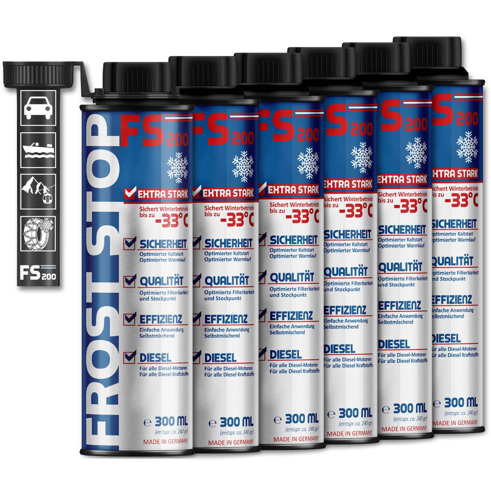 SYPRIN Diesel Froststop Additiv Zusatz für Winter – Dieselzusatz Kraftstoffadditiv Fließverbesserer – Frostschutz und Winterschutz für den Winterbetrieb (6er Pack) von SYPRIN